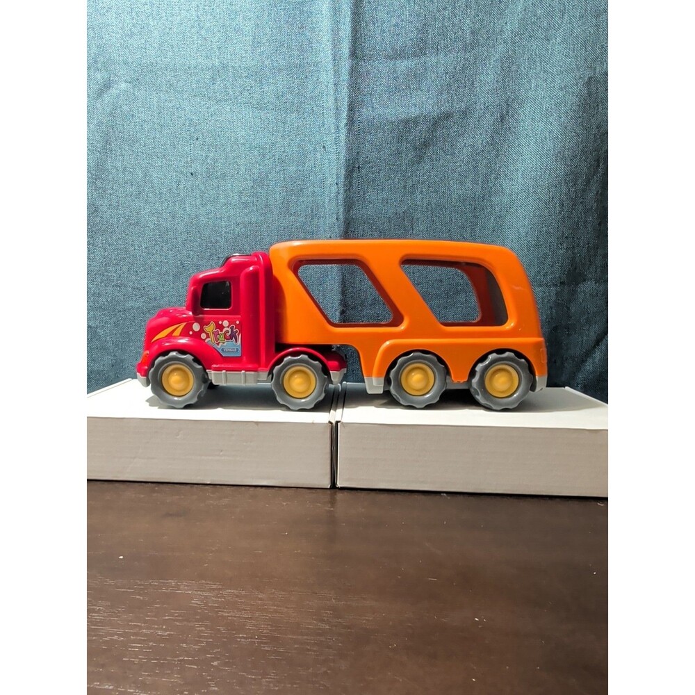 Big Toddler Semi Truck Car Hauler Toy Vehicle Lights & Sounds Transport Trailer